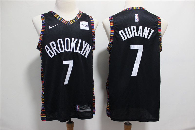 Men Brooklyn Nets #7 Durant Black City Edition Game Nike NBA Jerseys